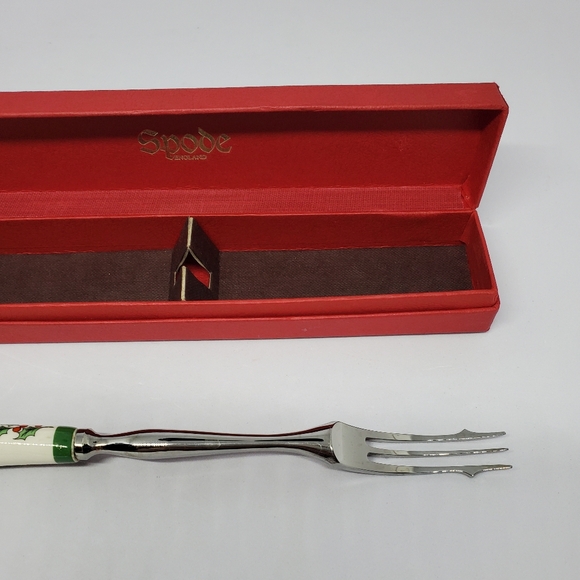Spode CHRISTMAS TREE Pickle Fork Made In England Box Stainless Steel 7.5 Vtg. - Picture 12 of 15